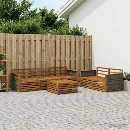 vidaXL Outdoor Sofa Set 6 pcs Natural Solid Acacia Wood 1