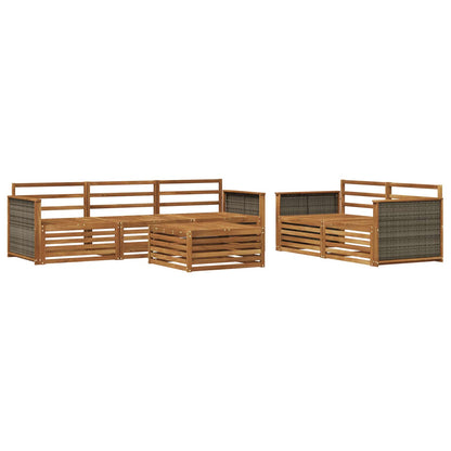 vidaXL Outdoor Sofa Set 6 pcs Natural Solid Acacia Wood 2