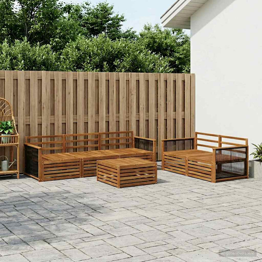 vidaXL Outdoor Sofa Set 6 pcs Natural Solid Acacia Wood
