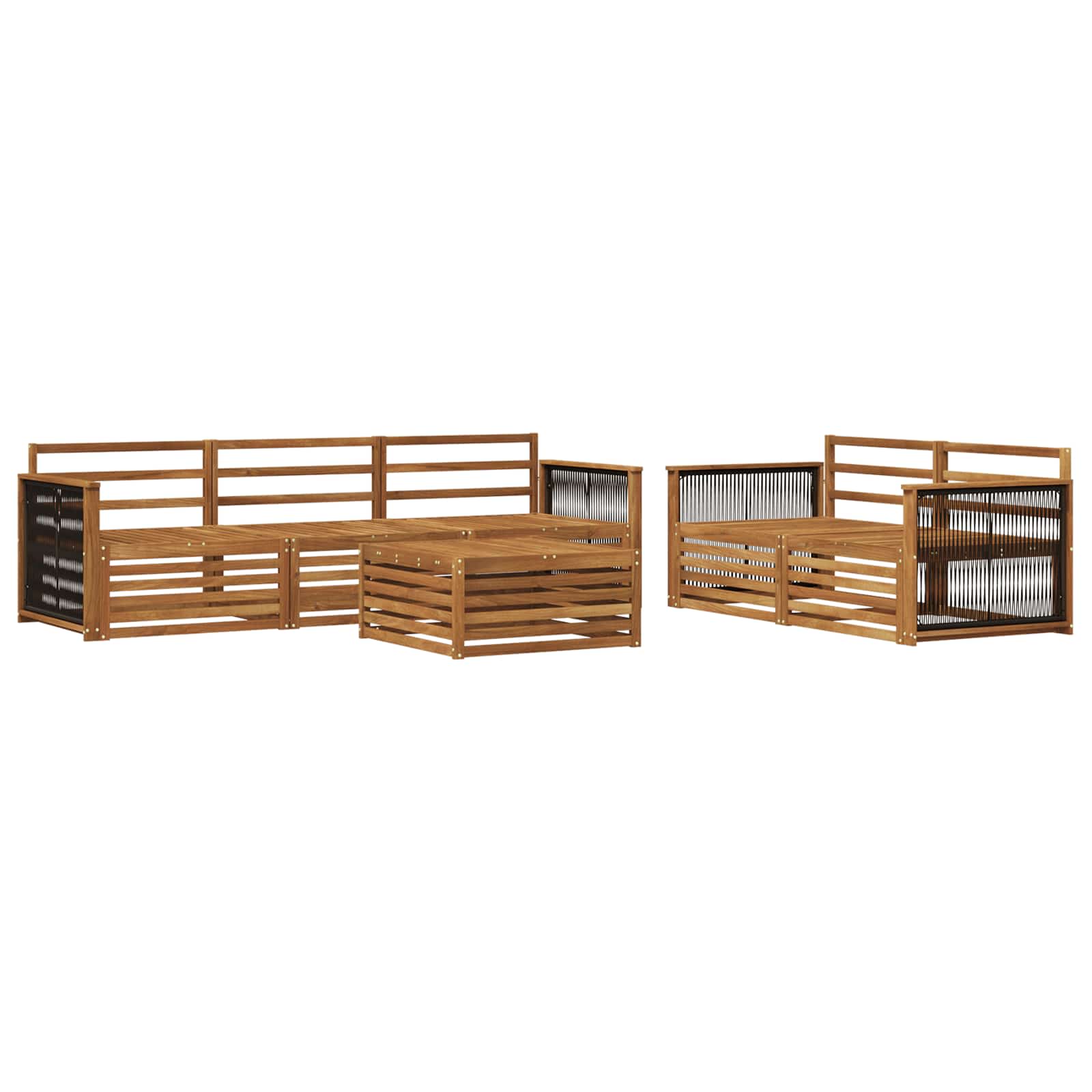 vidaXL Outdoor Sofa Set 6 pcs Natural Solid Acacia Wood 2