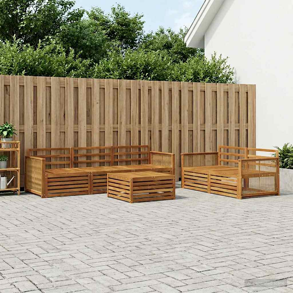vidaXL Outdoor Sofa Set 6 pcs Natural Solid Acacia Wood 1