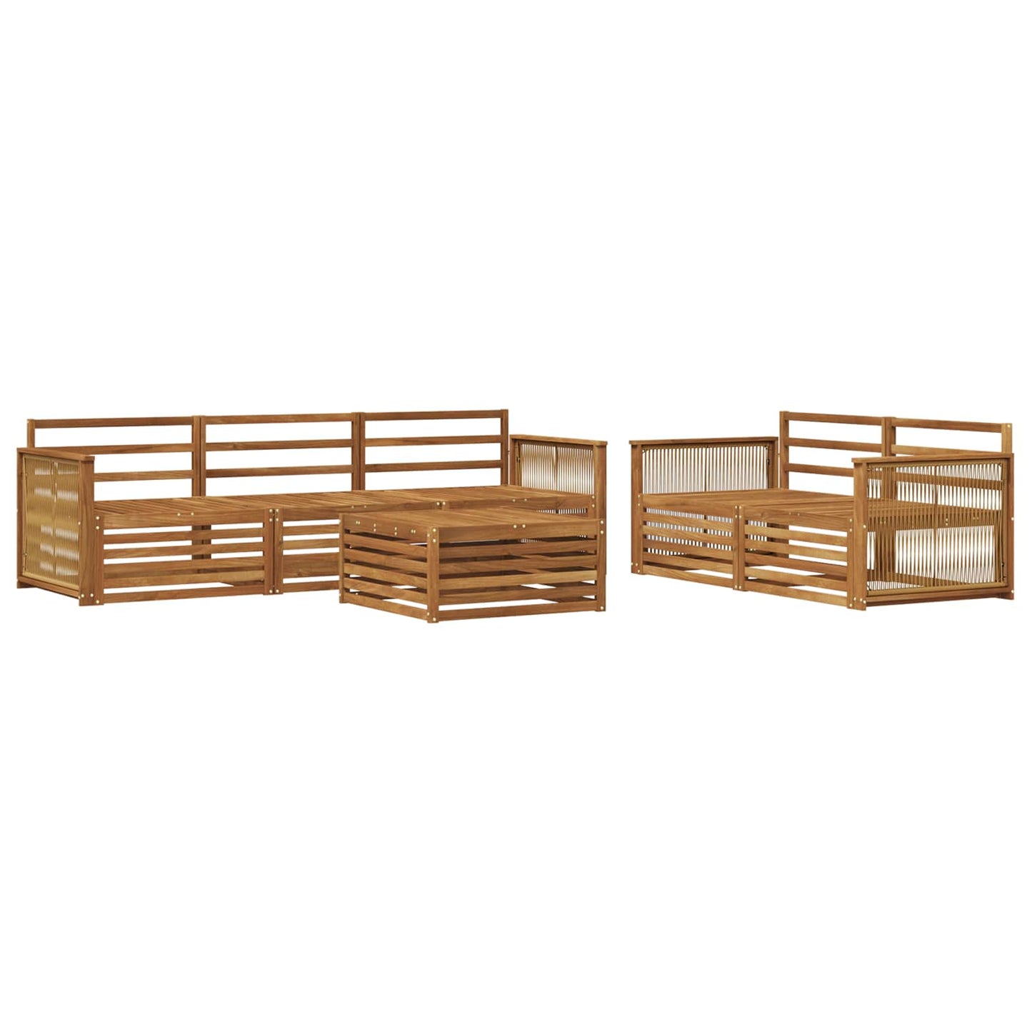 vidaXL Outdoor Sofa Set 6 pcs Natural Solid Acacia Wood 2