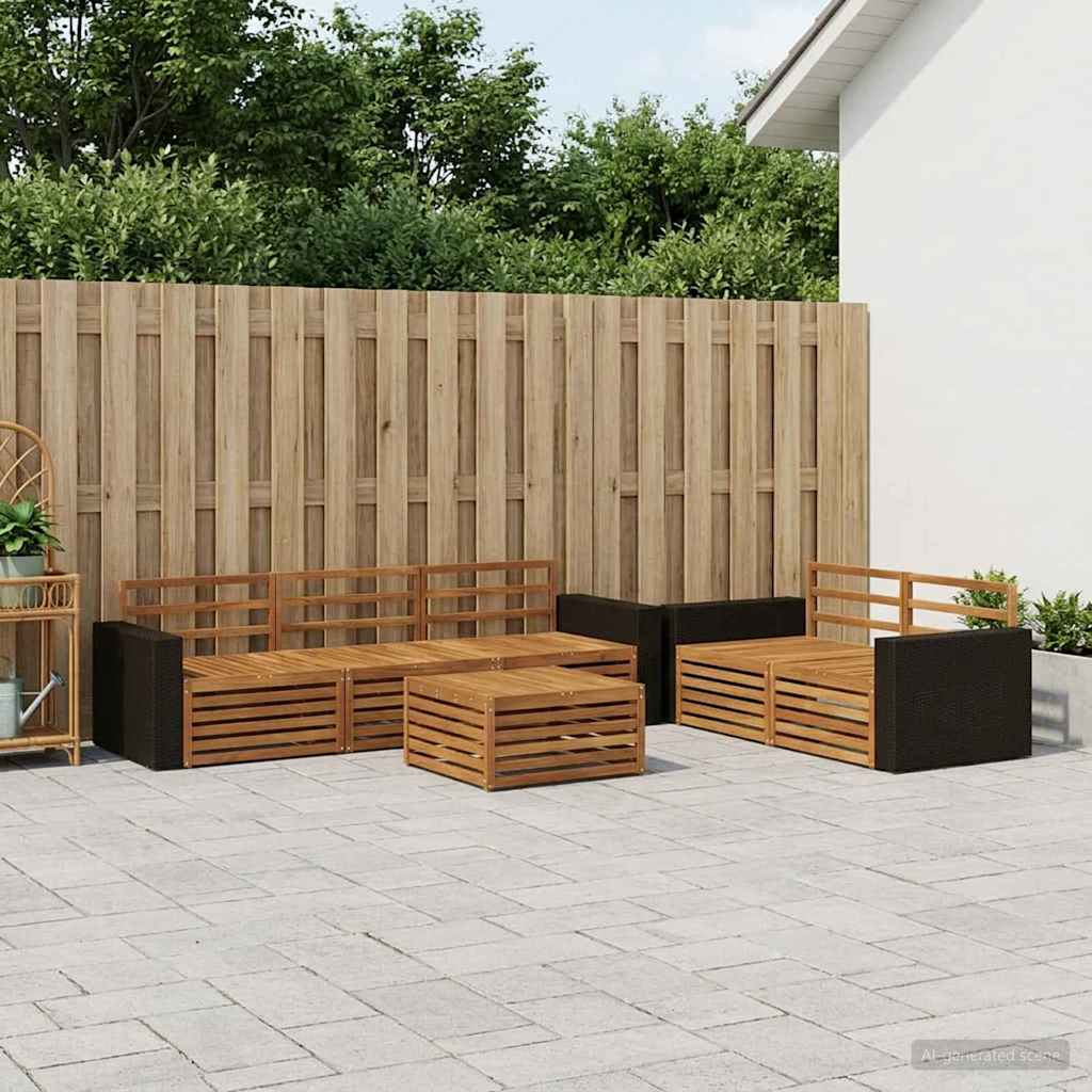 vidaXL Outdoor Sofa Set 6 pcs Natural Solid Acacia Wood 1