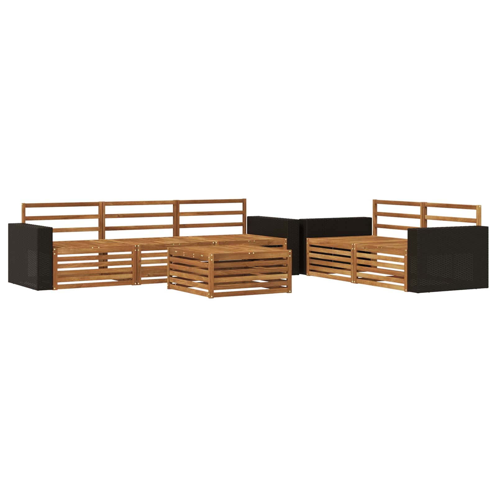 vidaXL Outdoor Sofa Set 6 pcs Natural Solid Acacia Wood 2