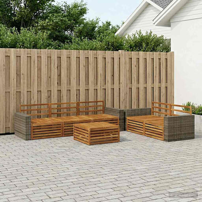 vidaXL Outdoor Sofa Set 6 pcs Natural Solid Acacia Wood 1