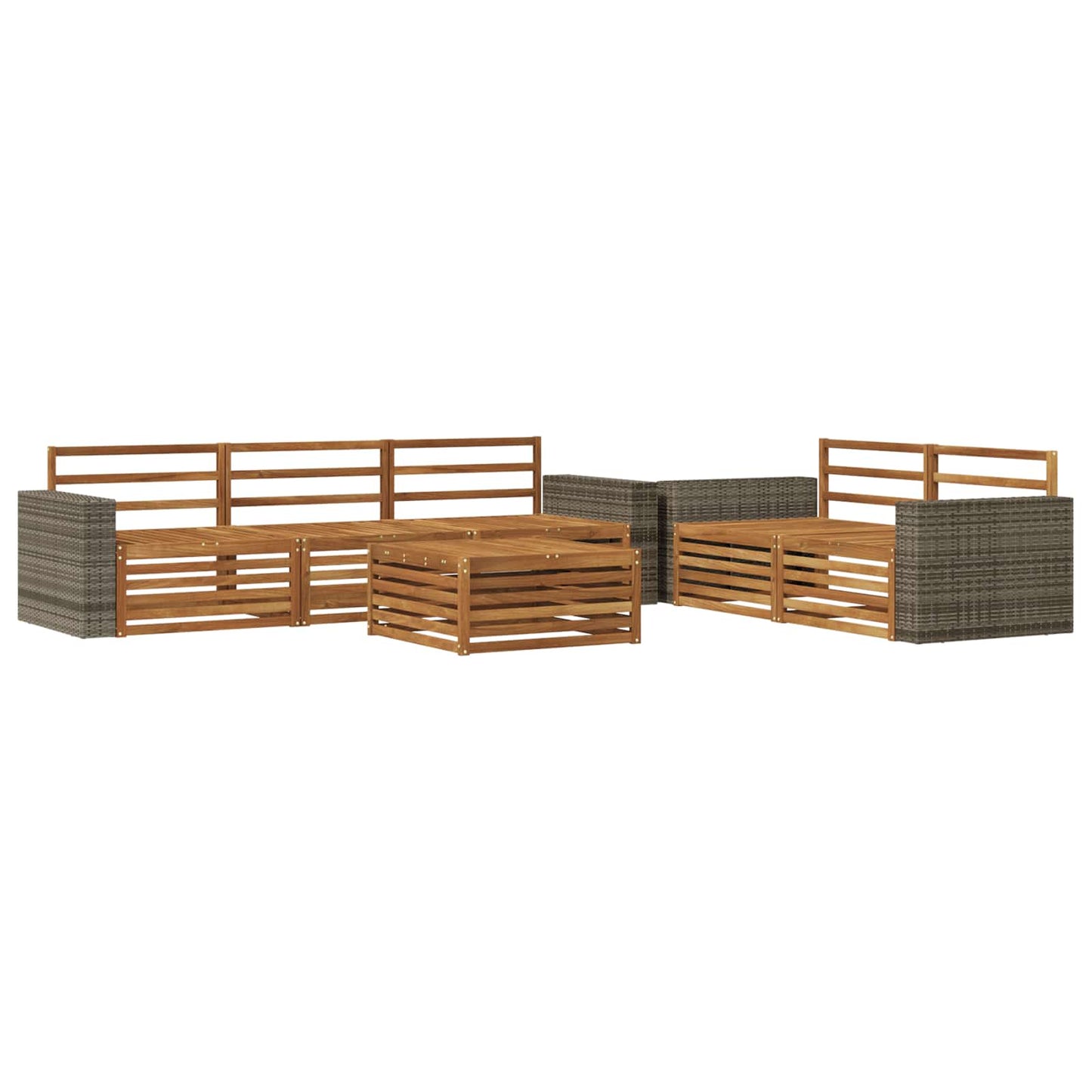 vidaXL Outdoor Sofa Set 6 pcs Natural Solid Acacia Wood 2