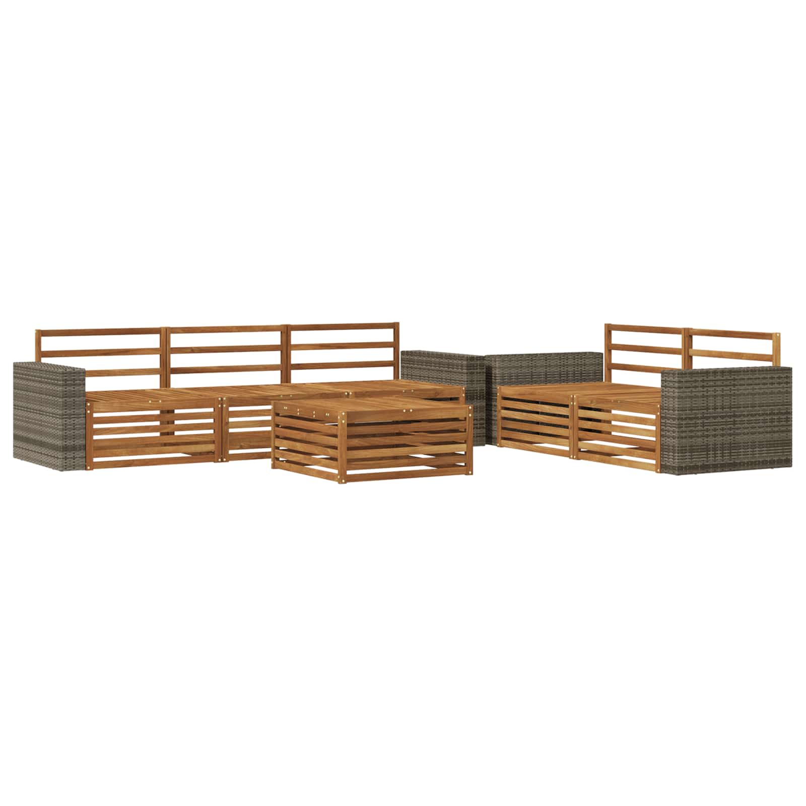 vidaXL Outdoor Sofa Set 6 pcs Natural Solid Acacia Wood 2