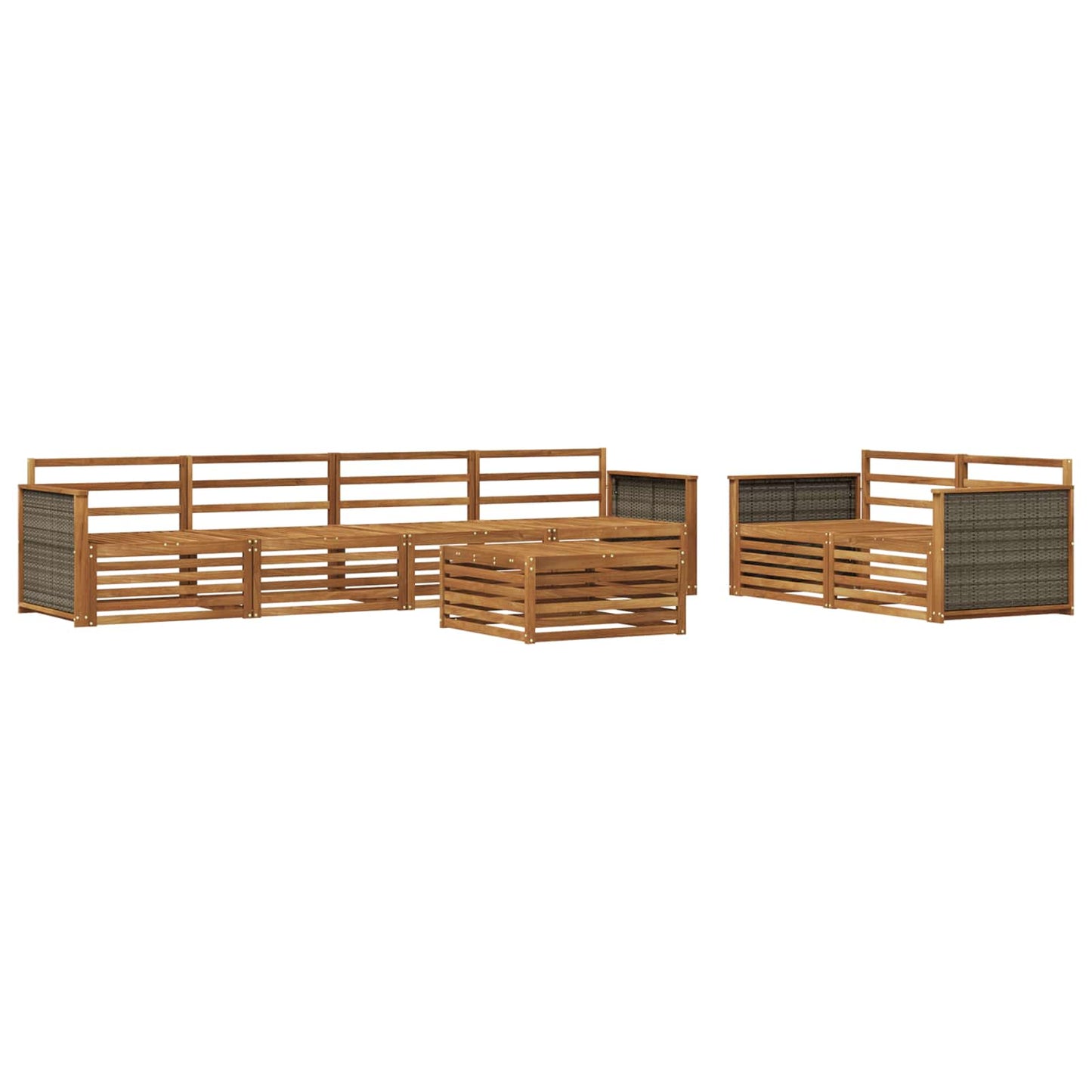 vidaXL Outdoor Sofa Set 7 pcs Natural Solid Acacia Wood 2