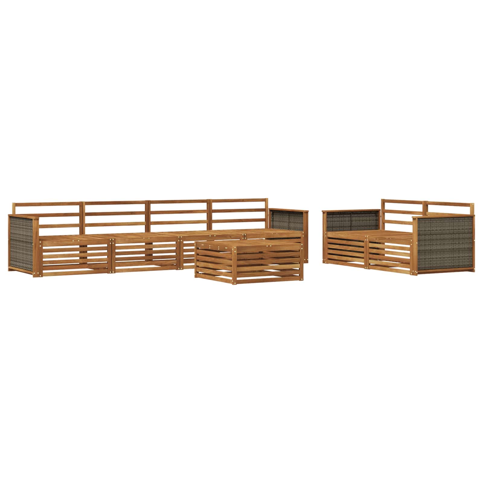 vidaXL Outdoor Sofa Set 7 pcs Natural Solid Acacia Wood 2