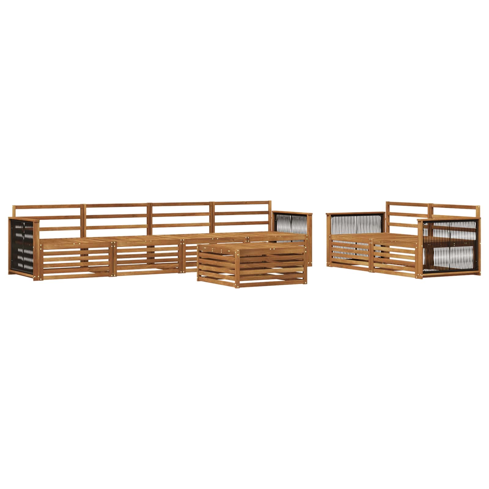 vidaXL Outdoor Sofa Set 7 pcs Natural Solid Acacia Wood 2
