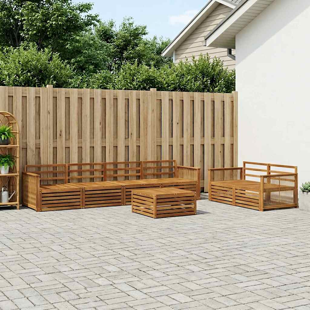 vidaXL Outdoor Sofa Set 7 pcs Natural Solid Acacia Wood 1