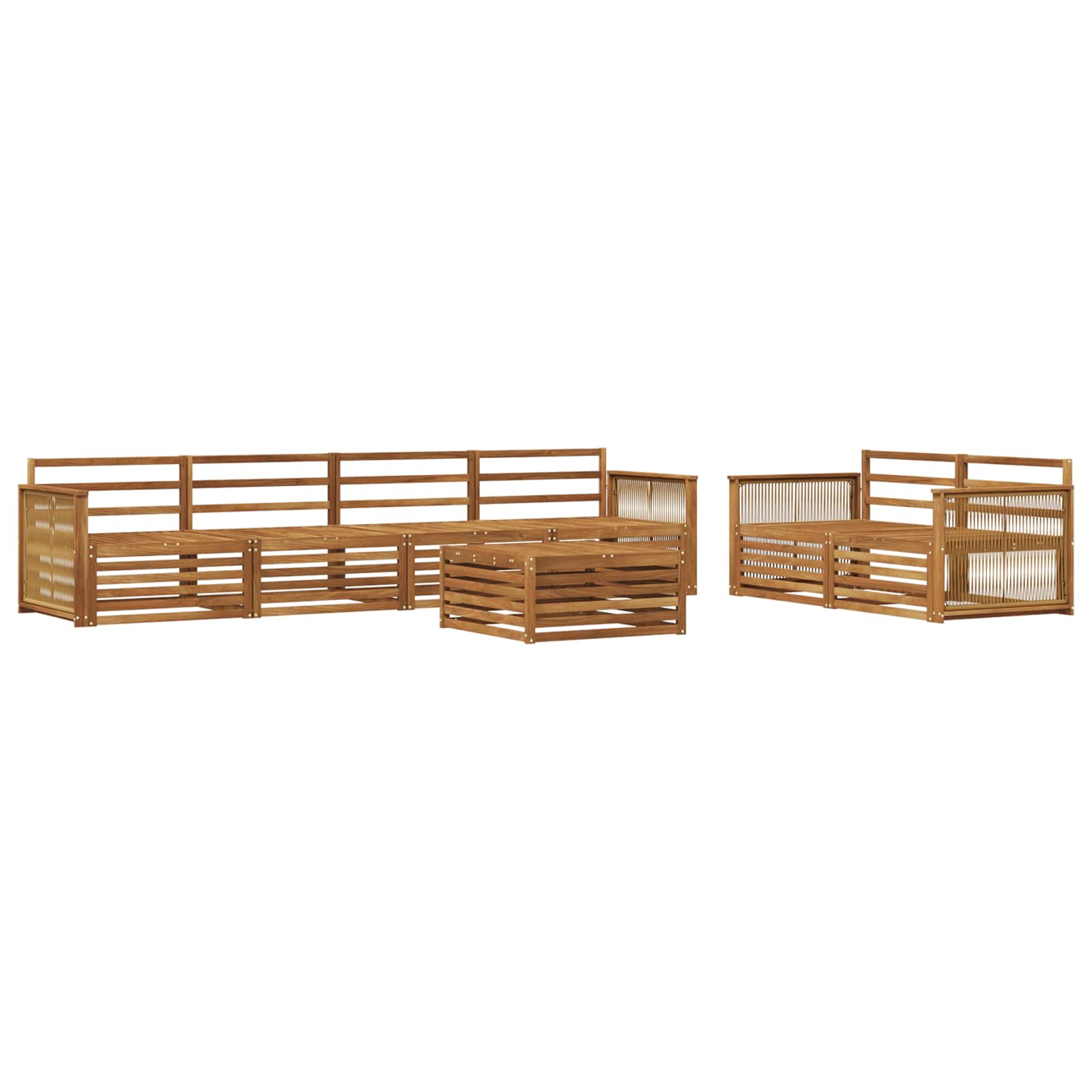 vidaXL Outdoor Sofa Set 7 pcs Natural Solid Acacia Wood 2