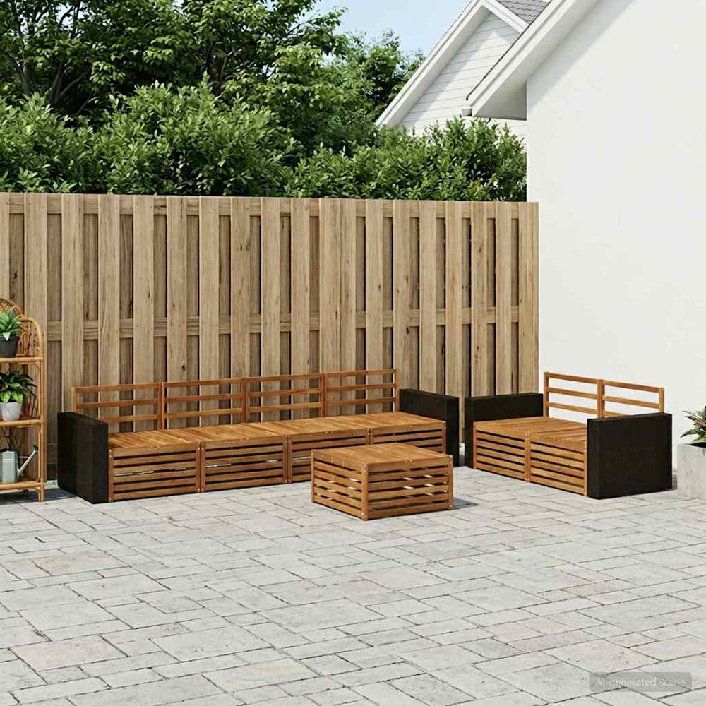 vidaXL Outdoor Sofa Set 7 pcs Natural Solid Acacia Wood