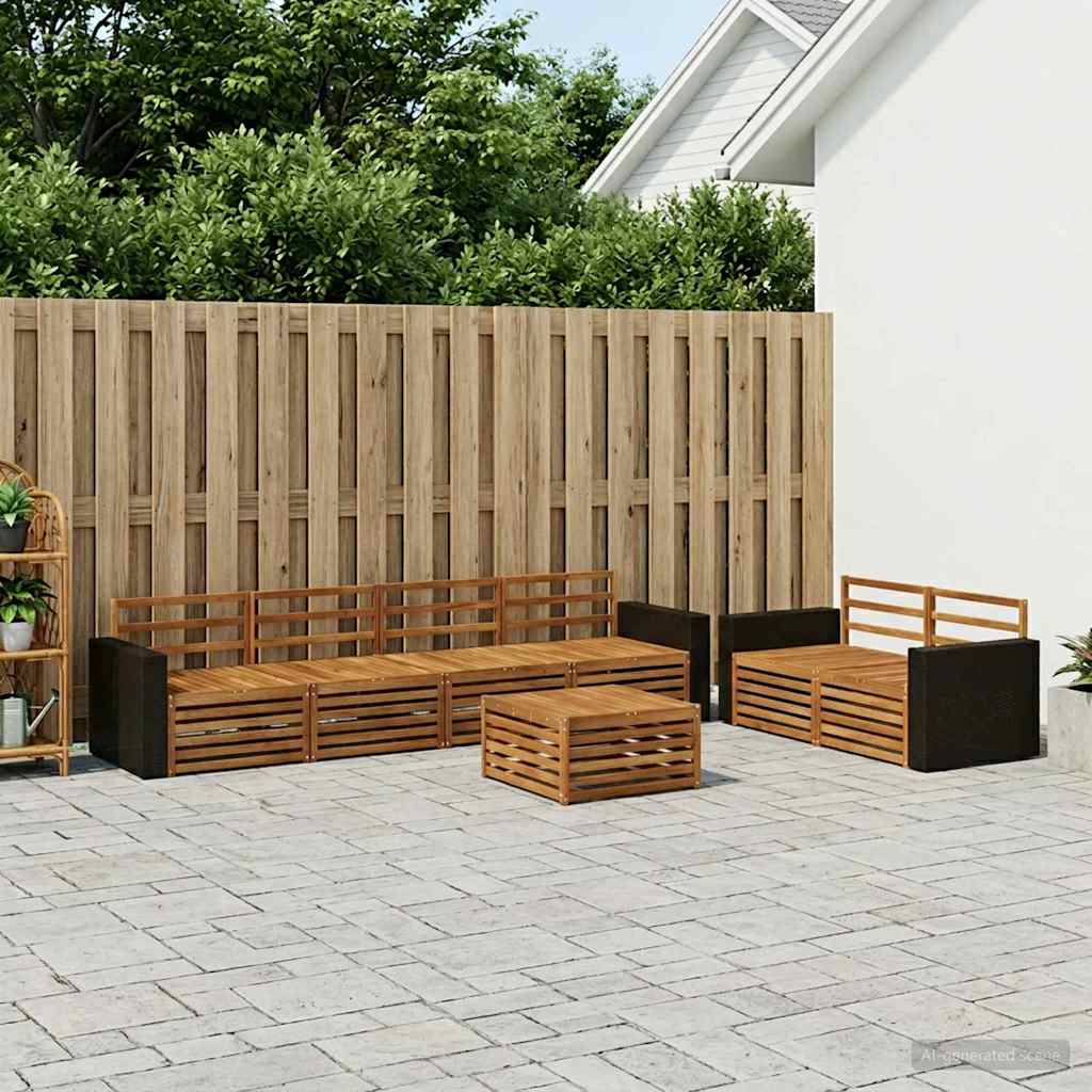 vidaXL Outdoor Sofa Set 7 pcs Natural Solid Acacia Wood 1