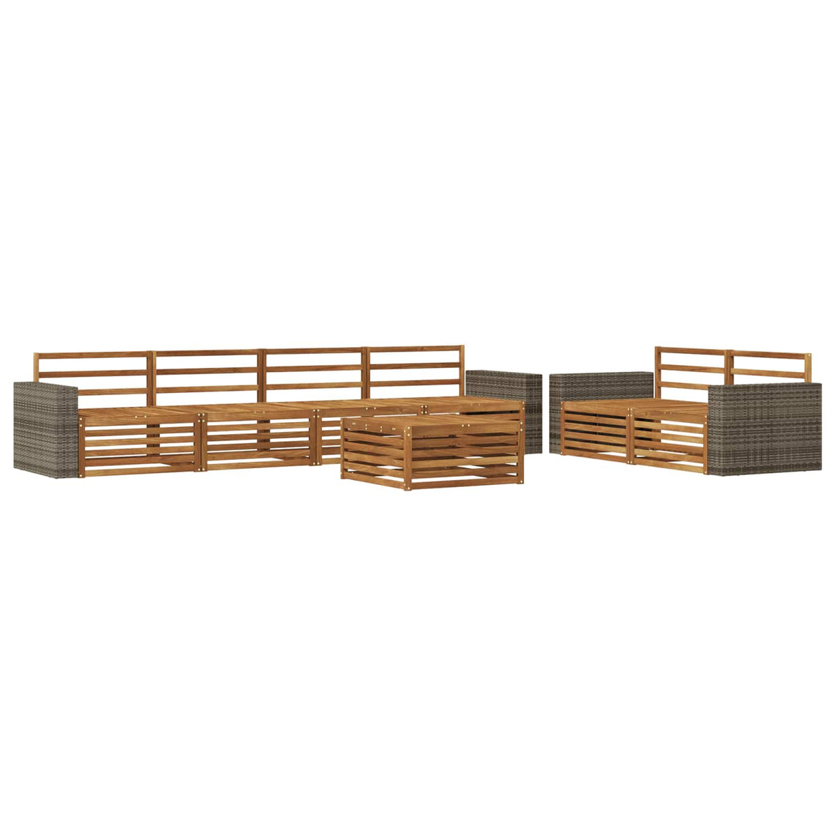 vidaXL Outdoor Sofa Set 7 pcs Natural Solid Acacia Wood 2