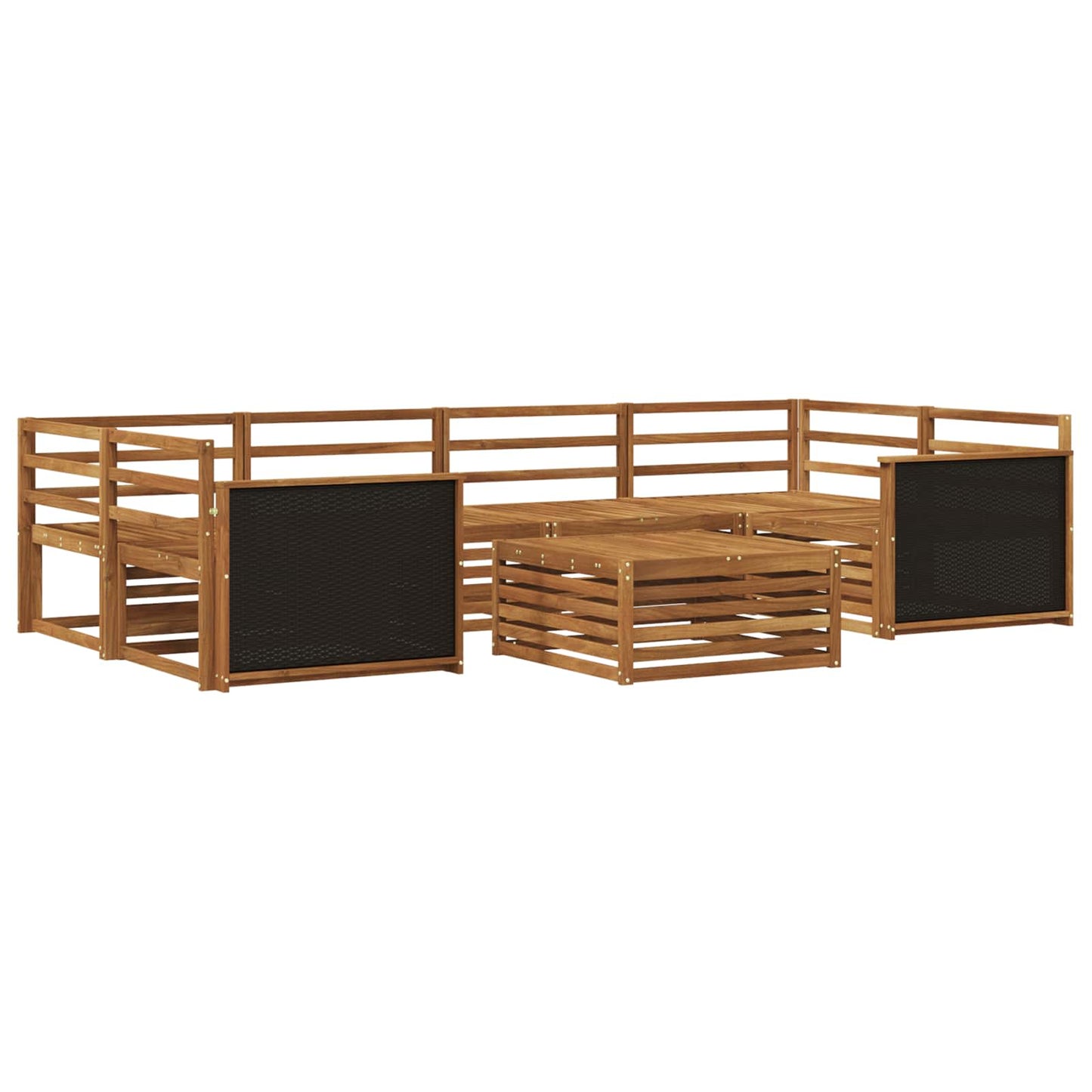 vidaXL Outdoor Sofa Set 7 pcs Natural Solid Acacia Wood 2