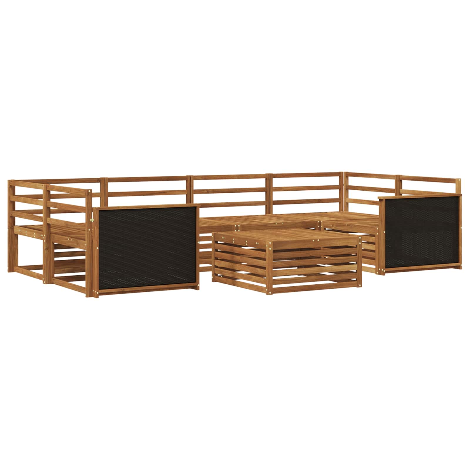 vidaXL Outdoor Sofa Set 7 pcs Natural Solid Acacia Wood 2