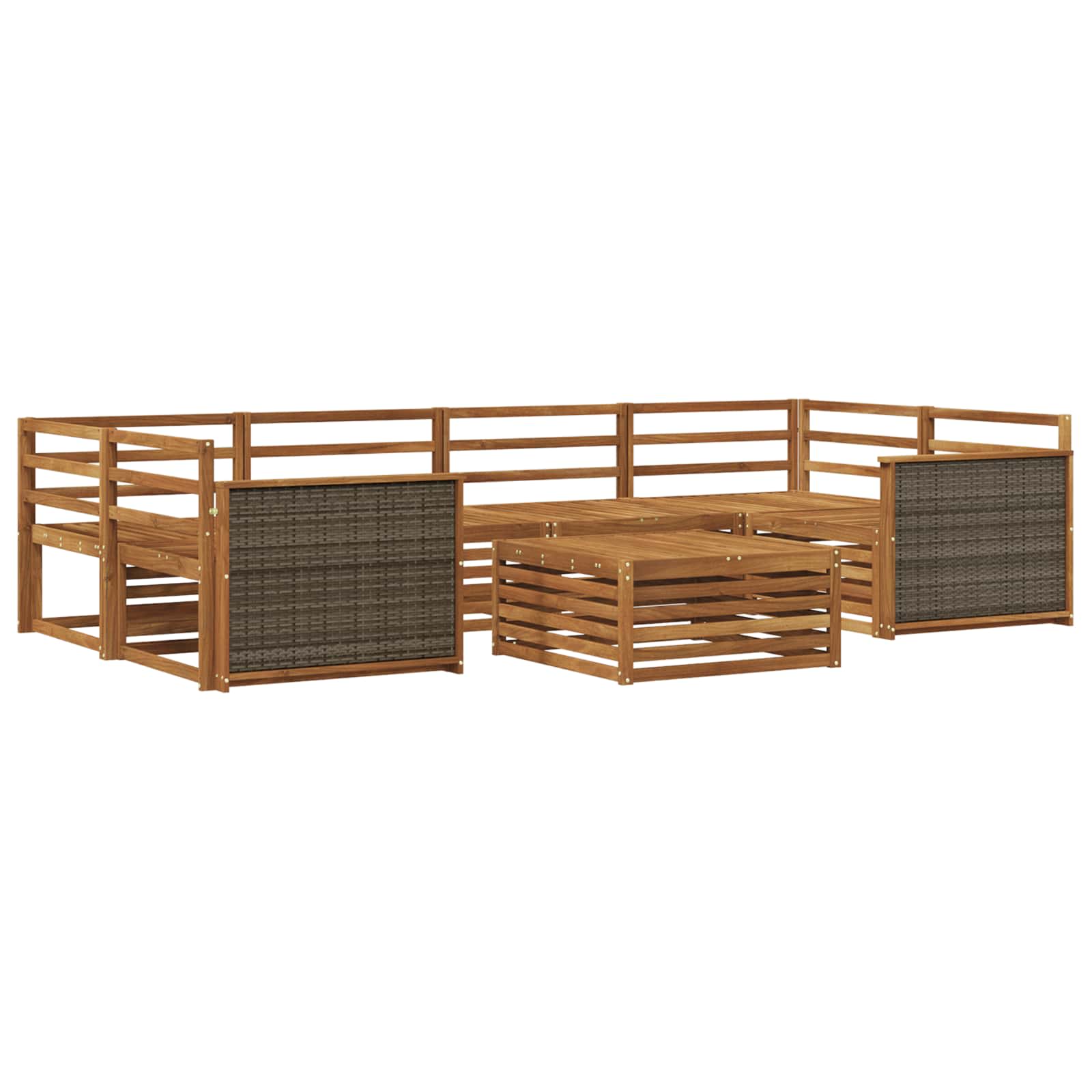 vidaXL Outdoor Sofa Set 7 pcs Natural Solid Acacia Wood 2