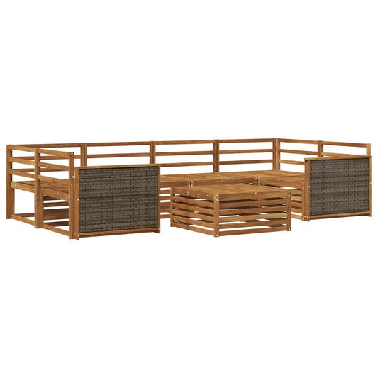vidaXL Outdoor Sofa Set 7 pcs Natural Solid Acacia Wood 2