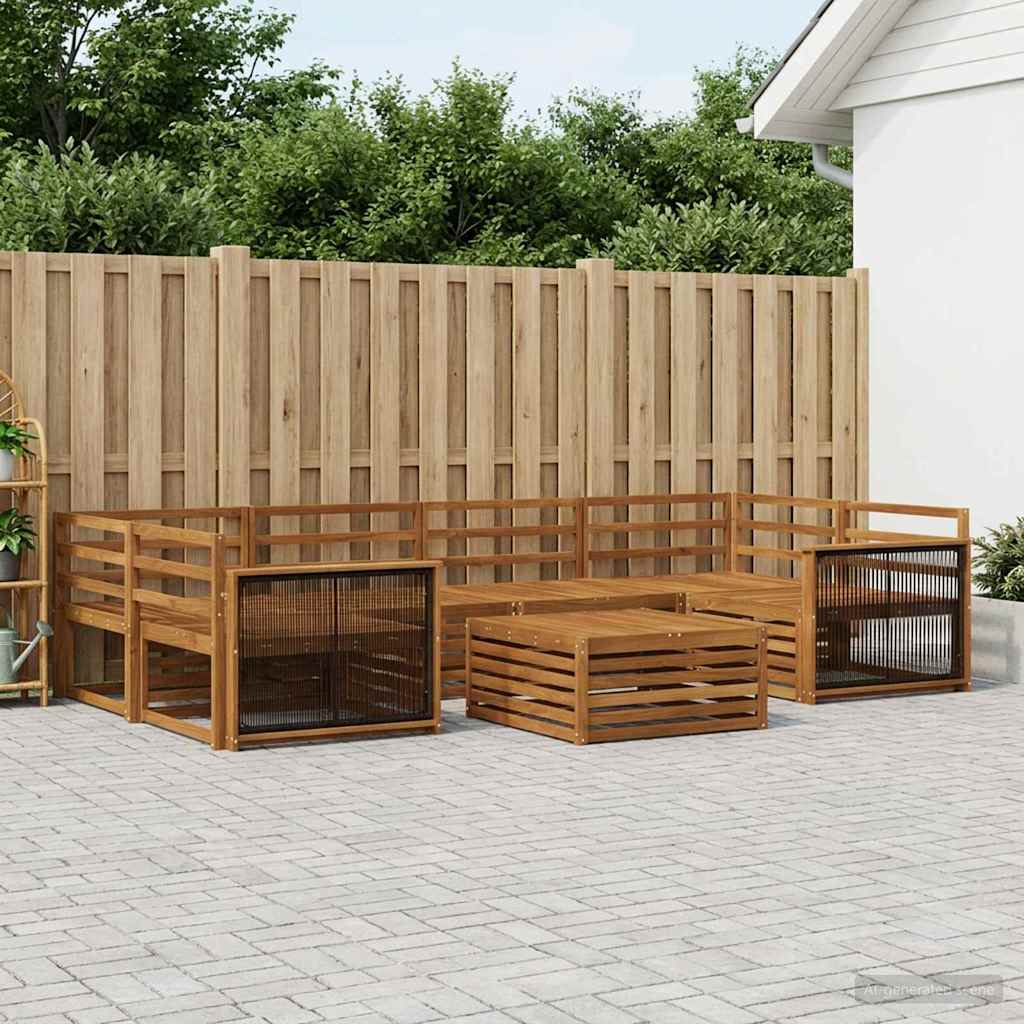 vidaXL Outdoor Sofa Set 7 pcs Natural Solid Acacia Wood 1
