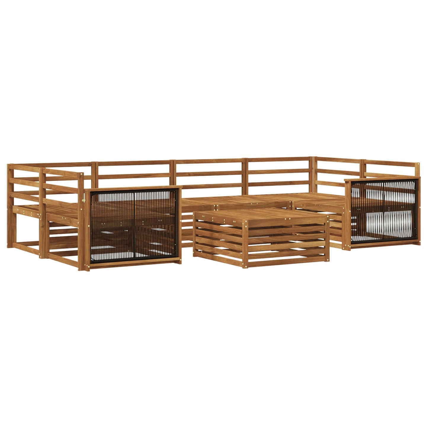 vidaXL Outdoor Sofa Set 7 pcs Natural Solid Acacia Wood 2
