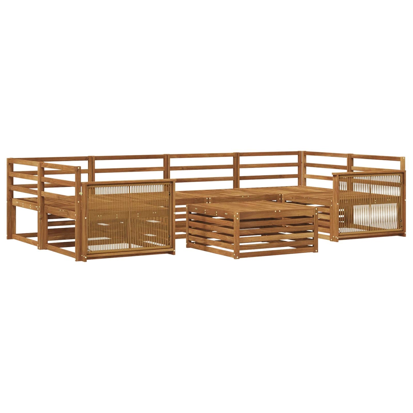 vidaXL Outdoor Sofa Set 7 pcs Natural Solid Acacia Wood 2