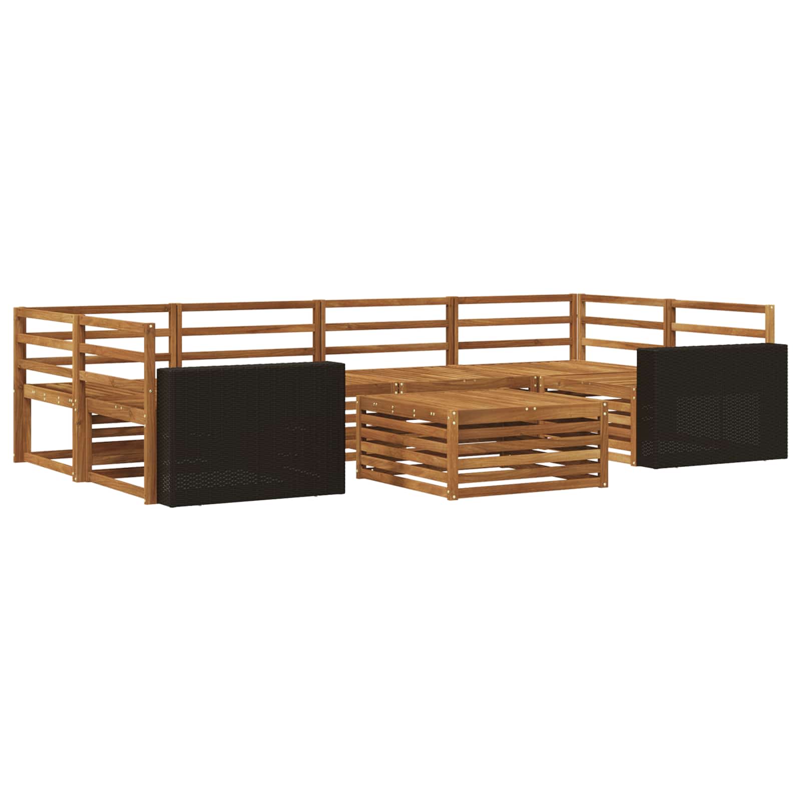vidaXL Outdoor Sofa Set 7 pcs Natural Solid Acacia Wood 2