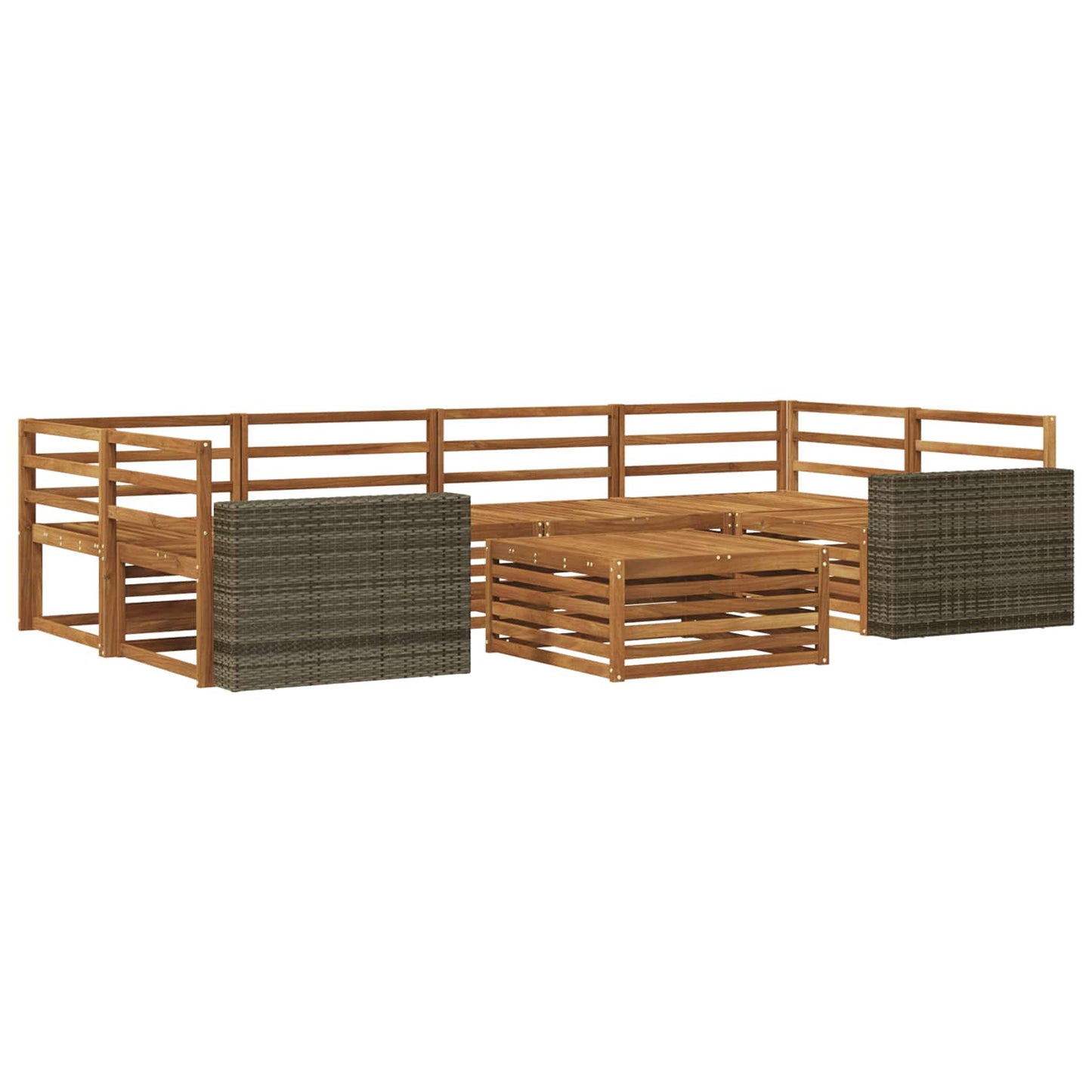 vidaXL Outdoor Sofa Set 7 pcs Natural Solid Acacia Wood 2
