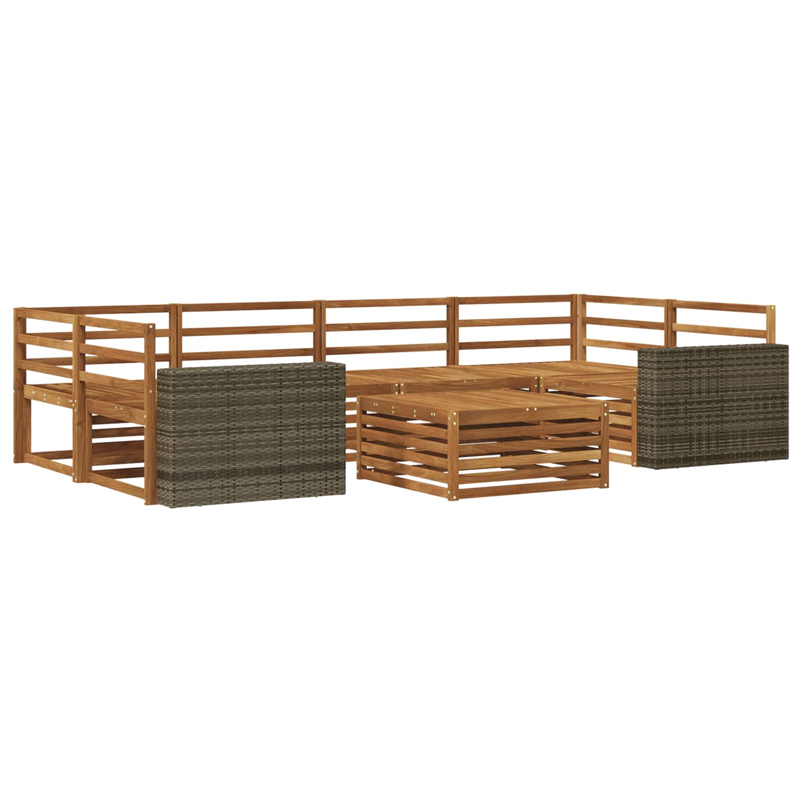 vidaXL Outdoor Sofa Set 7 pcs Natural Solid Acacia Wood 2