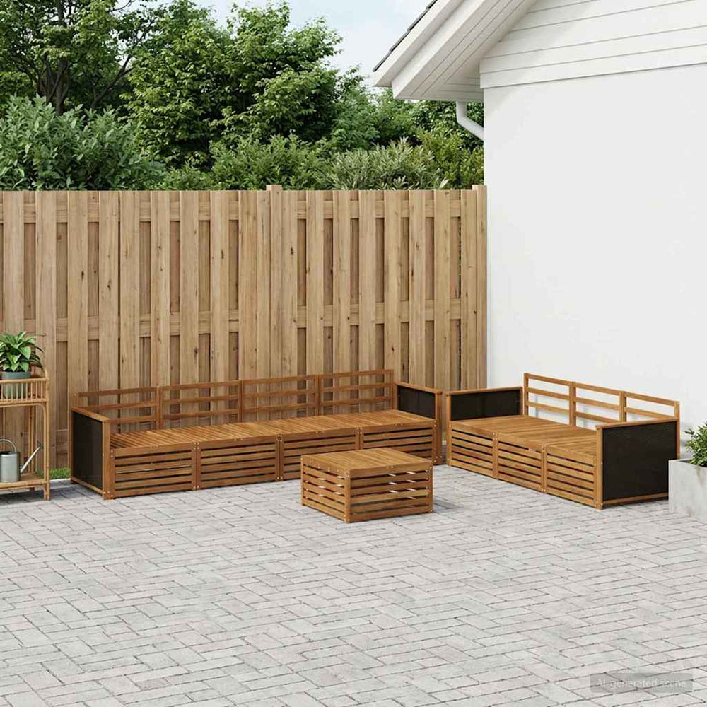 vidaXL Outdoor Sofa Set 8 pcs Natural Solid Acacia Wood
