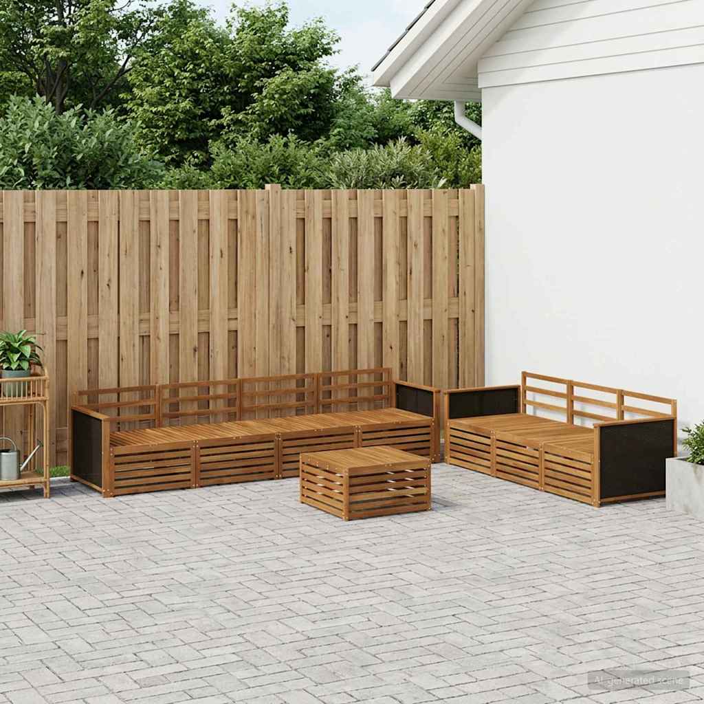 vidaXL Outdoor Sofa Set 8 pcs Natural Solid Acacia Wood 1