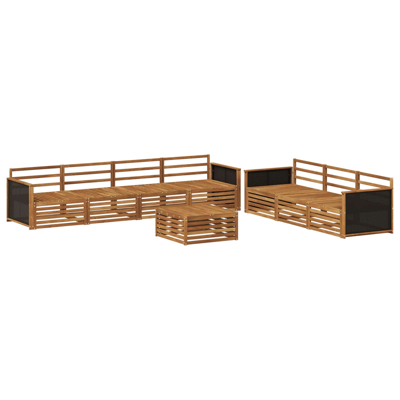 vidaXL Outdoor Sofa Set 8 pcs Natural Solid Acacia Wood 2
