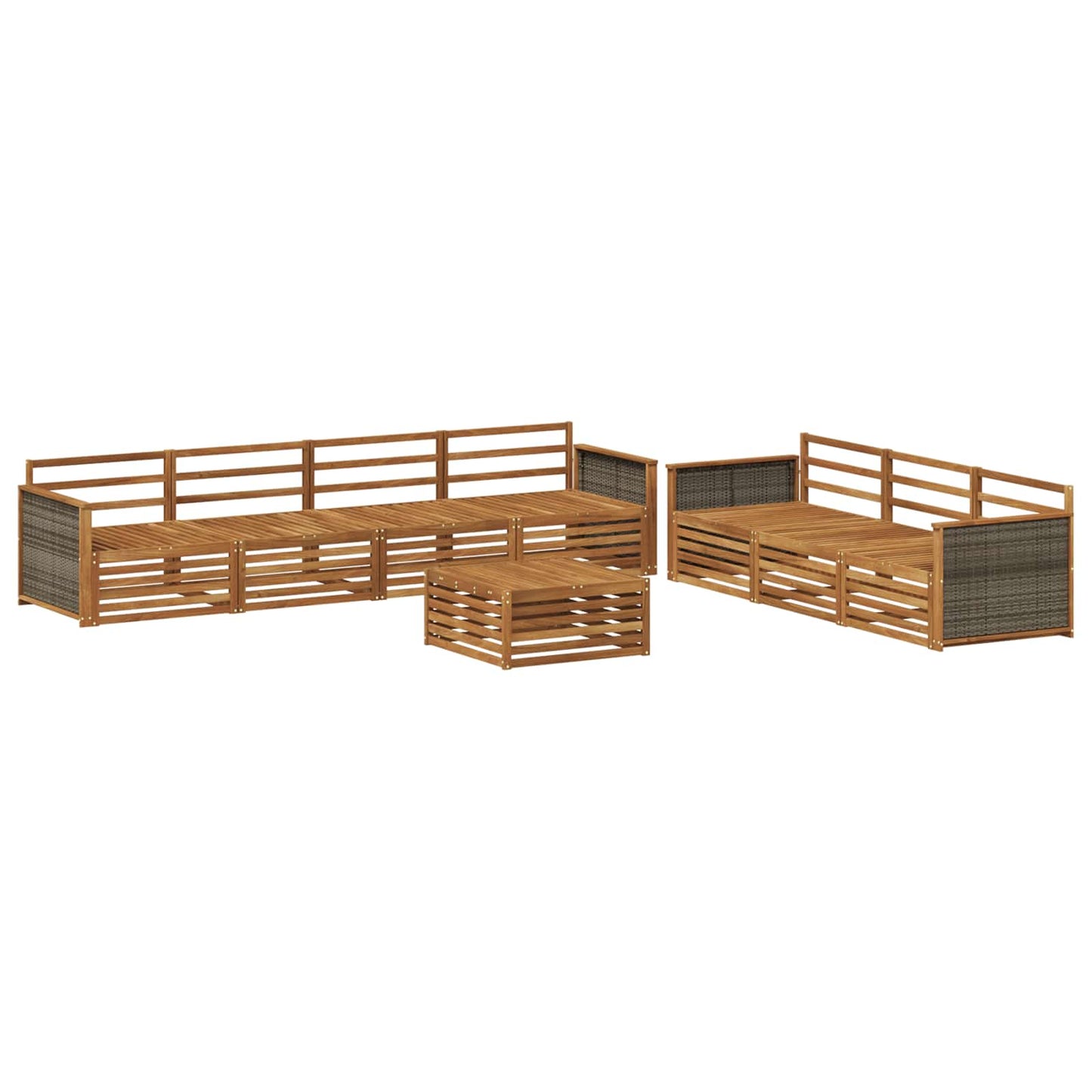 vidaXL Outdoor Sofa Set 8 pcs Natural Solid Acacia Wood 2
