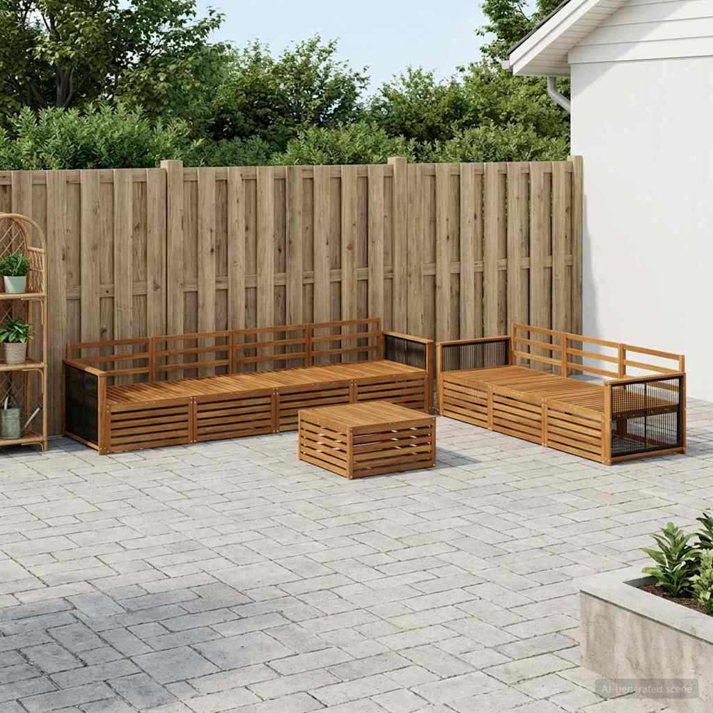 vidaXL Outdoor Sofa Set 8 pcs Natural Solid Acacia Wood 1