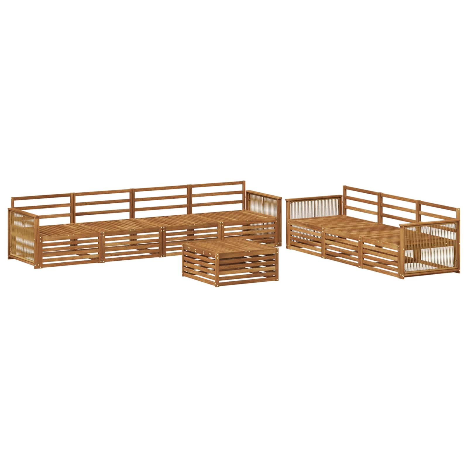 vidaXL Outdoor Sofa Set 8 pcs Natural Solid Acacia Wood 2