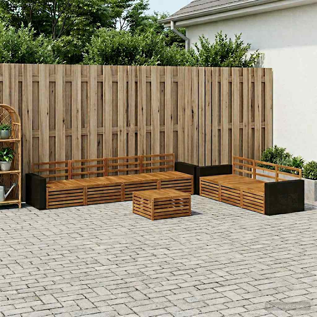 vidaXL Outdoor Sofa Set 8 pcs Natural Solid Acacia Wood 1