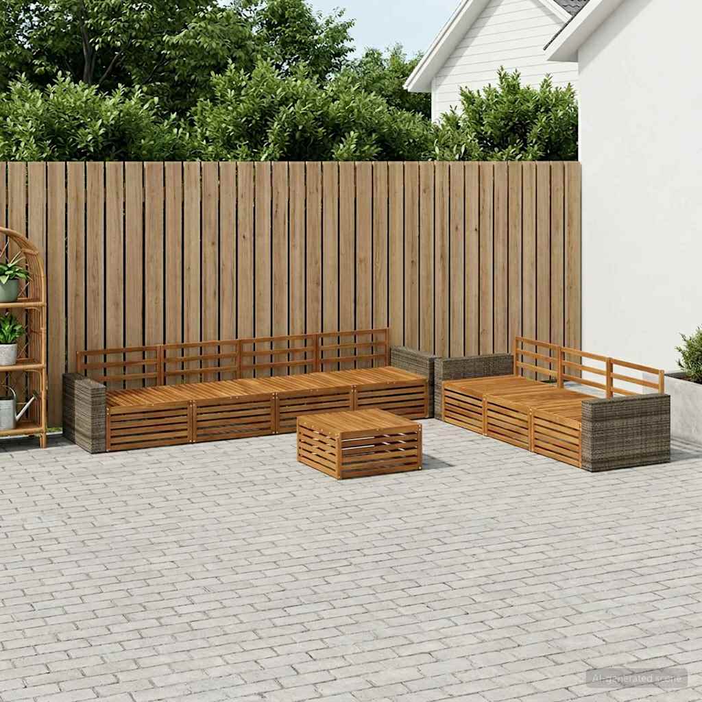 vidaXL Outdoor Sofa Set 8 pcs Natural Solid Acacia Wood 1