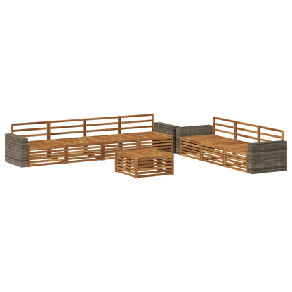 vidaXL Outdoor Sofa Set 8 pcs Natural Solid Acacia Wood 2