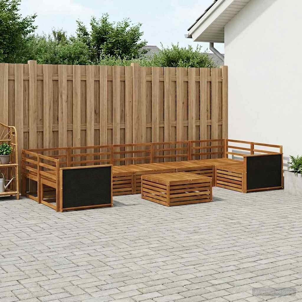 vidaXL Outdoor Sofa Set 8 pcs Natural Solid Acacia Wood 1
