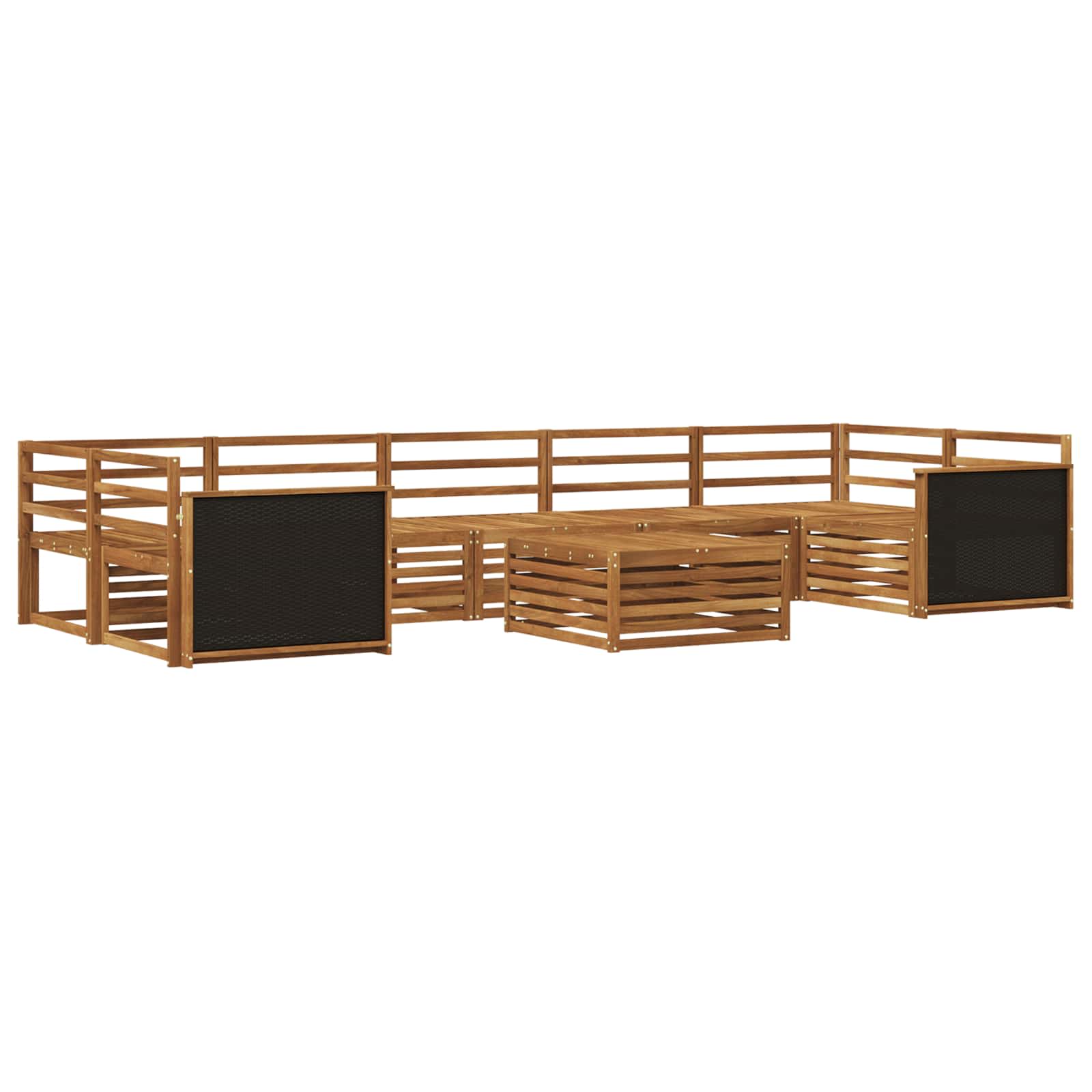 vidaXL Outdoor Sofa Set 8 pcs Natural Solid Acacia Wood 2
