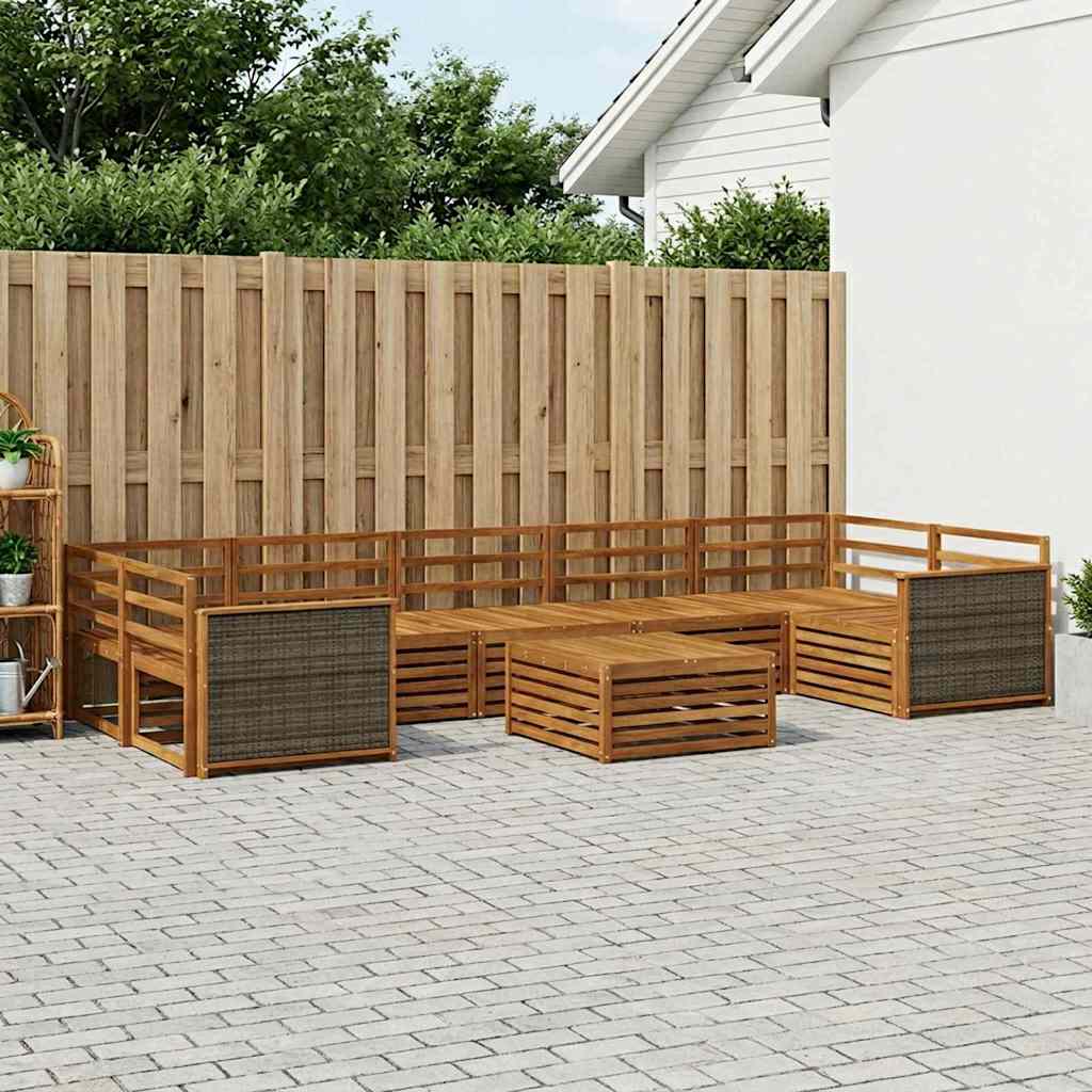 vidaXL Outdoor Sofa Set 8 pcs Natural Solid Acacia Wood 1