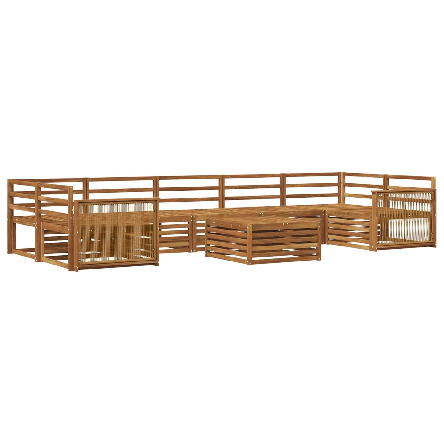 vidaXL Outdoor Sofa Set 8 pcs Natural Solid Acacia Wood 2