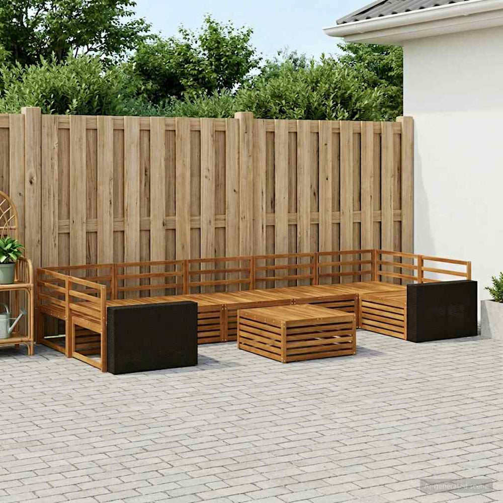vidaXL Outdoor Sofa Set 8 pcs Natural Solid Acacia Wood