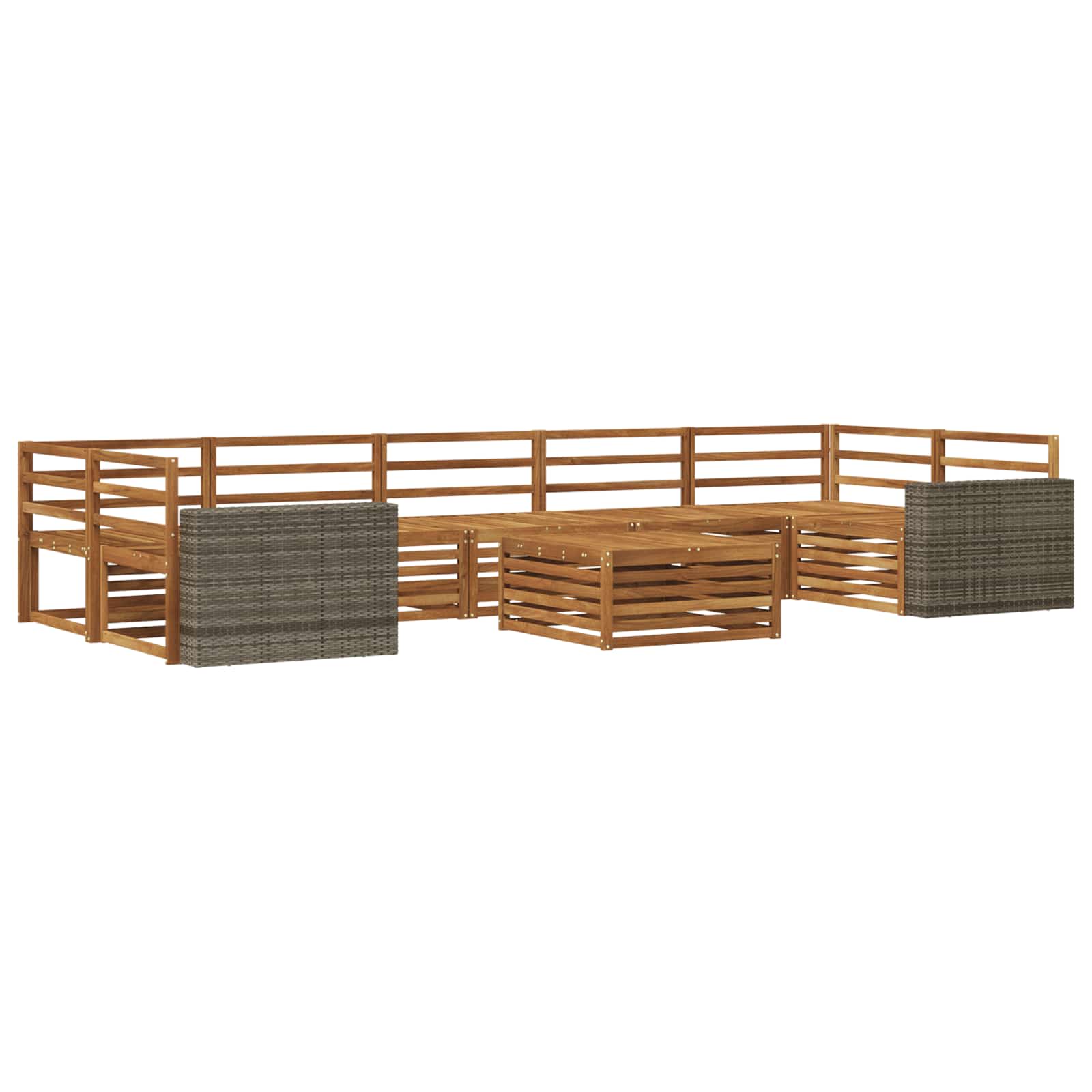 vidaXL Outdoor Sofa Set 8 pcs Natural Solid Acacia Wood 2