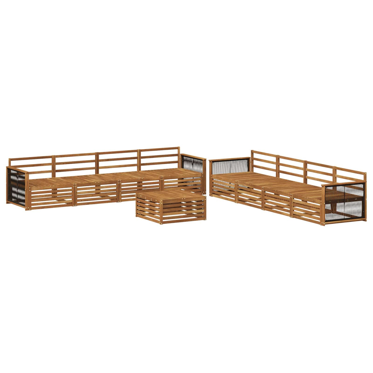 vidaXL Outdoor Sofa Set 9 pcs Natural Solid Acacia Wood 2