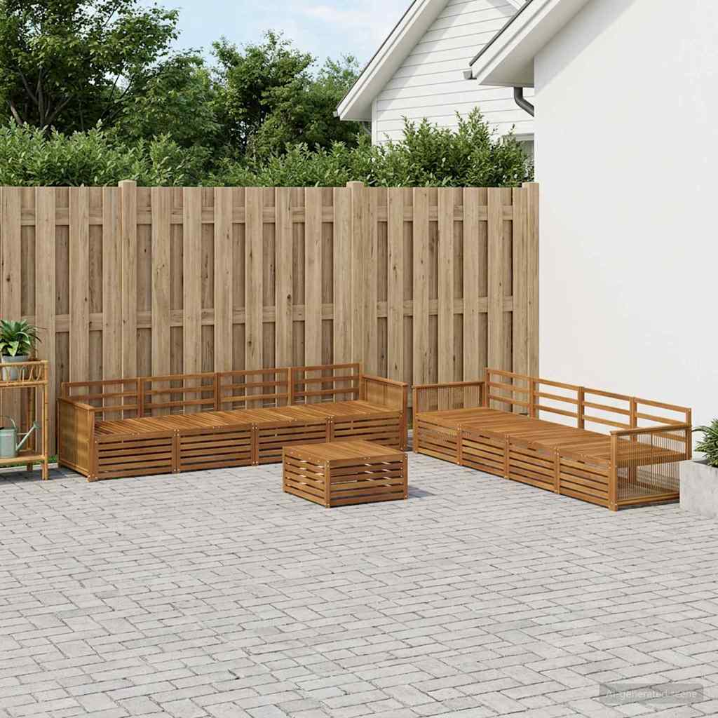 vidaXL Outdoor Sofa Set 9 pcs Natural Solid Acacia Wood 1
