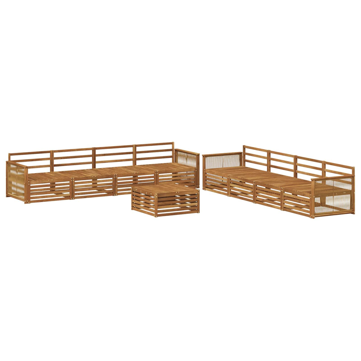 vidaXL Outdoor Sofa Set 9 pcs Natural Solid Acacia Wood 2