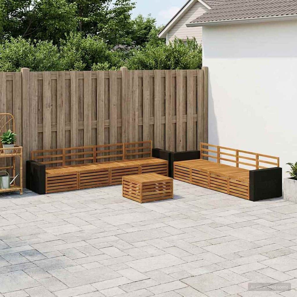 vidaXL Outdoor Sofa Set 9 pcs Natural Solid Acacia wood