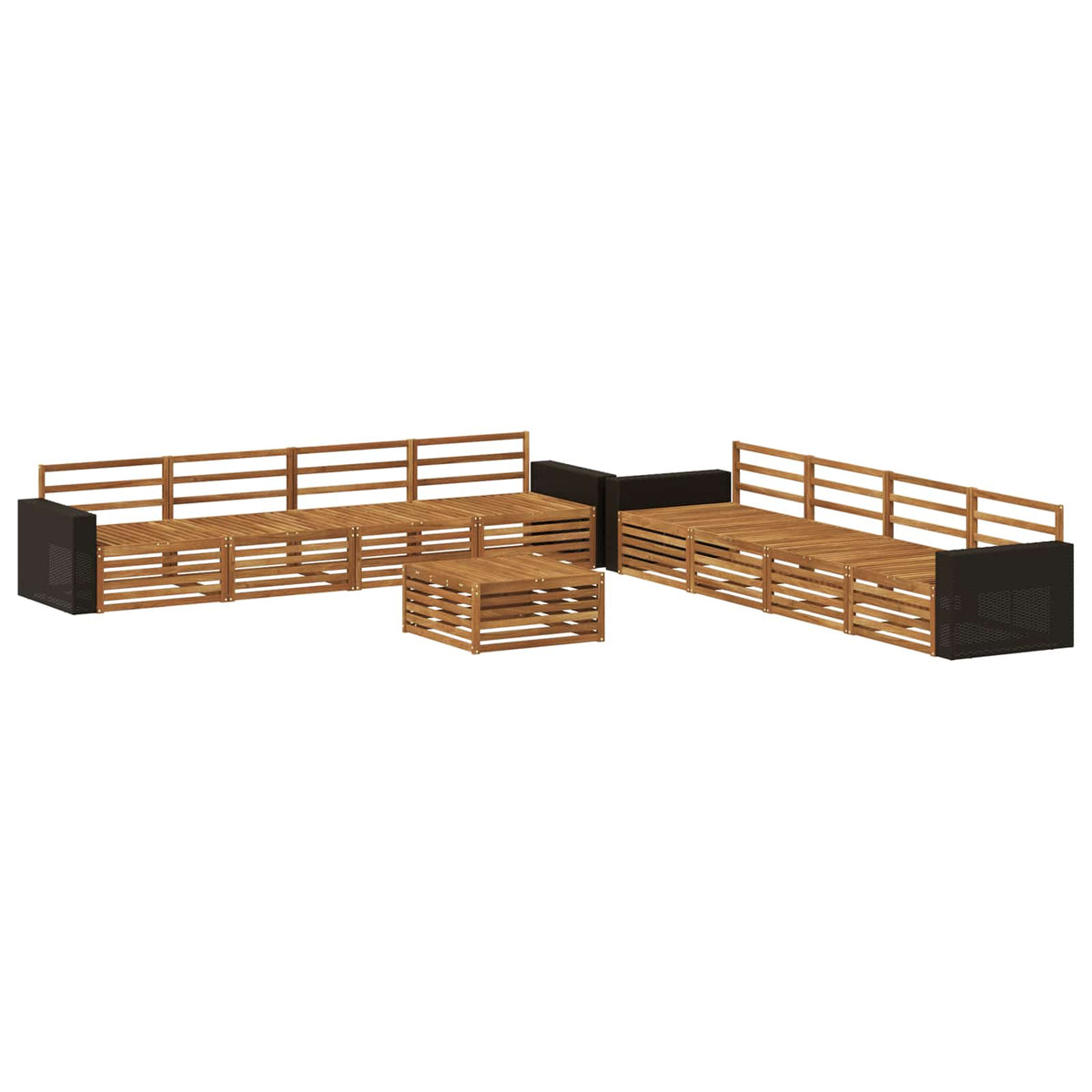 vidaXL Outdoor Sofa Set 9 pcs Natural Solid Acacia wood 2