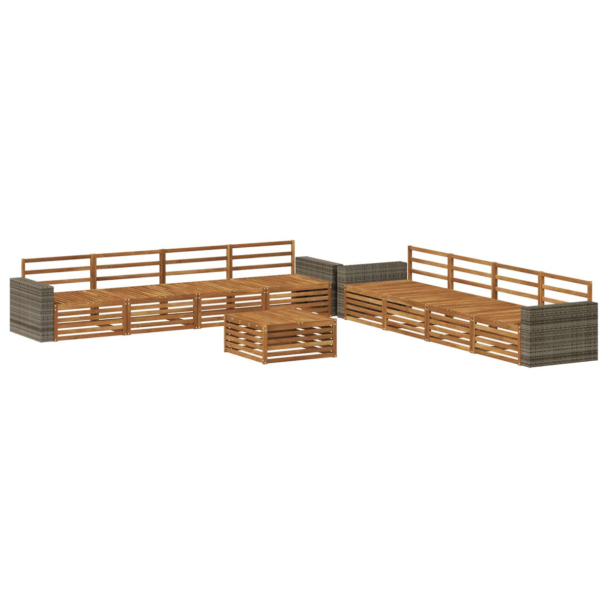 vidaXL Outdoor Sofa Set 9 pcs Natural Solid Acacia wood 2